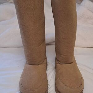 Chic Tan Thick Platform Big Head Boots